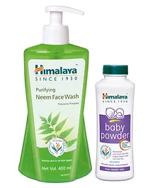 Himalaya Herbal Baby Powder - 700 gm and Purifying Neem Face Wash - 400 ml for Women