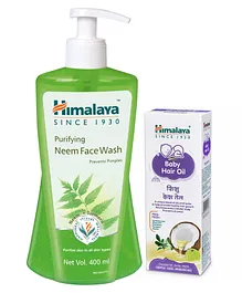 Himalaya Baby Hair Oil - 200 ml and Purifying Neem Face Wash - 400 ml for Women