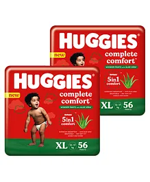 Huggies Complete Comfort Wonder Pants with Aloe Vera, Extra Large (XL) size baby diaper pants, 56 count - (Pack of 2)