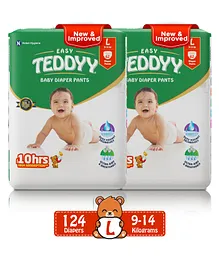 TEDDYY Easy Baby Diaper Pant Large- (L) 62 count - (Pack of 2)