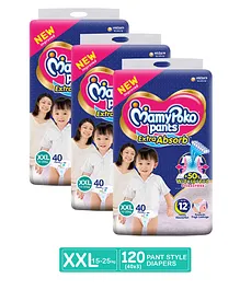 MamyPoko Extra Absorb Pant Style Diaper XX Large Size - 40 Pieces - (Pack of 3)
