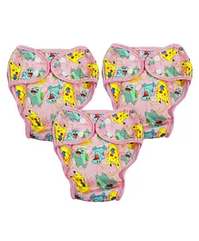 Pokemon Reusable Cloth Diaper with Insert Pad Pink - Extra Large (Pack of 3)