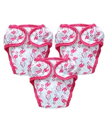 Paw Paw Large Reusable Diaper Flamingo Print - Pink (Pack of 3)