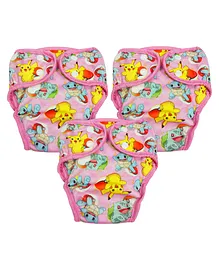 Pokemon Reusable Cloth Diaper Extra Large - Pink (Pack of 3)