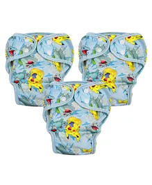 Pokemon Reusable Cloth Diaper Extra Large - Blue (Pack of 3)