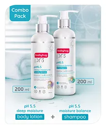 Babyhug Pro pH 55 Moisture Balance Shampoo - 200ml & Babyhug Pro pH 55 Deep Moisture Lotion - 200ml