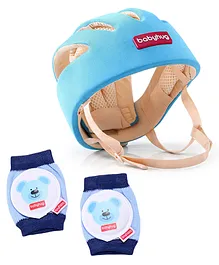 Babyhug Premium Safety Helmet with Babyhug Knee & Elbow Pads - Blue