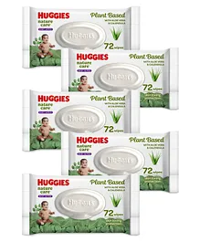 Huggies Nature Care Baby Wipes - Plant Based with Aloe Vera & Calendula - 72 pieces - (Pack of 5)