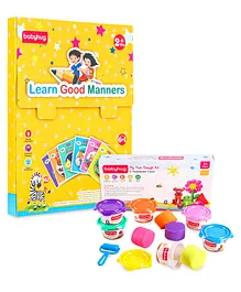 Babyhug Learn Good Manners Book Pack Of 6  with Fun Dough Kit Fluorescent Colors Pack of 6
