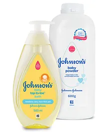 Johnson's Baby Top To Toe Bath 500 ml & Baby Powder 600 gm