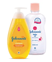 Johnson's baby Oil 500 ml & baby No More Tears Shampoo 500 ml