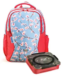 Pine Kids School Spring Theme Backpack  with Stainless Steel Lunch Box  - Multicolor