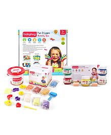 Babyhug My Fun Dough Tub Kit with Color O Splash Washable Finger Paints & Fun O Learn Activity Box - Multicolour