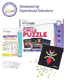 Intelliskills Magnetic Circle Puzzle (400 Magnets) and Activity Flash Cards (30 Cards)