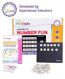 Intelliskills Magnetic Number Fun (144 Magnets) and Addition and Subtraction Flash Cards (30 Cards)