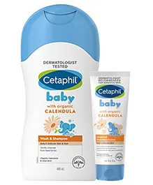 Cetaphil Baby Wash &Shampoo With Advanced Protection Cream (400 ml- 85 gm)