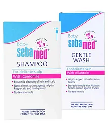 Sebamed Baby Gentle Wash - 400 ml & Childrens Shampoo - 500 ml (Packaging May Vary)