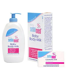 Sebamed Baby Body Milk - 400 ml & Baby Cleansing Bar 100 gm - (Packaging May Vary)