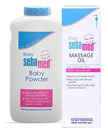 Sebamed Soothing Baby Massage Oil - 150 ml & Baby Powder - 200 gm (Packaging May Vary)