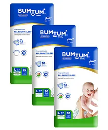 Bumtum Baby Pull Up Ultra Soft Diaper Pants Large - 30 Pieces - (Pack of 3)