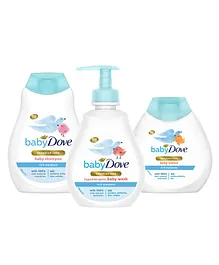 Baby Dove Rich Moisture Hypollergenic Body Wash and Baby Dove Lotion & Baby Dove Shampoo (200 ml Each)