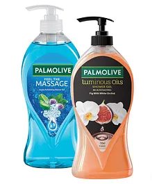 Palmolive 100  Natural Thermal Minerals Shower Gel - 750 ml & Palmolive Body Wash Luminous Oils Rejuvenating Shower Gel With 100 Natural Fig Oil & White Orchid Extracts - 750 ml