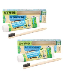 Bentodent Earthy Natural Toothpaste With Bamboo Tooth Brush - 100 gm (Pack of 2)