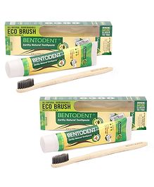 Bentodent Earthy Natural Cardamom Toothpaste With Bamboo Toothbrush - 100 gm (Pack of 2)