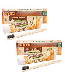 Bentodent Desensitizer Earthy Natural Toothpaste With Bamboo Tooth Brush Clovomint SLS Free - 100 gm (Pack of 2)