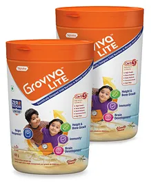 Groviva Lite Vanilla Flavour Nutrition Supplement Jar - 400 gm- Pack of 2