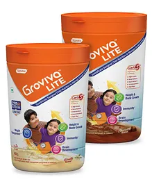 Groviva Lite Vanilla Flavour Nutrition Supplement Jar - 400 gm  & Groviva Lite Chocolate Flavour Nutrition Supplement Jar - 400 gm