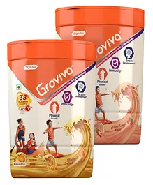 Groviva Child Nutrition Supplement Jar Strawberry Flavour - 400 gm & Groviva Child Nutrition Supplement Jar Mango Flavour - 400 gm