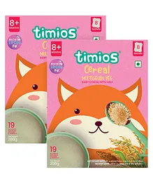 Timios Milk Based Baby Cereal Multigrain Veg 8 Sachets - 200 gm-Pack of 2