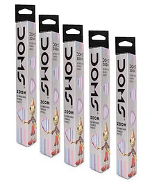 Doms 10 Zoom Triangle Pencil Set With Eraser & Sharpener - Multicolour Combo Value Pack Of 5 Qtys