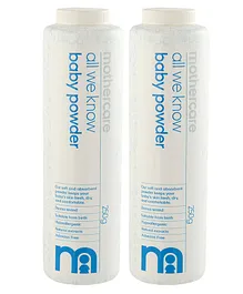 Mothercare All We Know Baby Powder - 250 gm (Pack of 2)