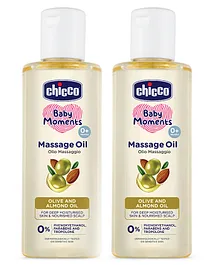 Chicco Baby Moments Massage Oil - 200 ml -Pack of 2