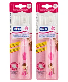 Chicco Gentle Electric Toothbrush - Pink White -Pack of 2