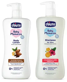 Chicco Baby Moments Body Lotion - 500 ml & Chicco Baby Moments No Tears Shampoo - 500 ml