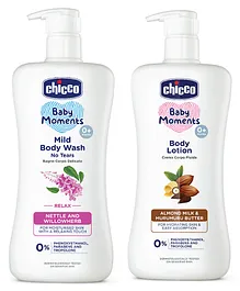 Chicco Baby Mild Body Wash Relax  - 500 ml & Body Lotion - 500 ml