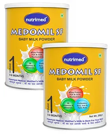 Nutrimed Medomil Stage 1 SF Infant Milk Formula - 200 gm (Pack of 2)
