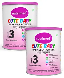 Nutrimed Cute Baby Stage 3 Infant Milk Formula - 400 gm (Pack of 2)