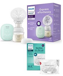 Philips Avent Single Mini Electric Breast Pump & Microwave Sterilizing Bags Pack of 5 - White