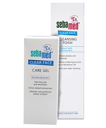 Sebamed Montaline C40 Clear Face Foam - 150 ml (Packaging May Vary) AND Sebamed Clear Hyaluron & Aloe Vera Face Care Gel - 50 ml