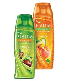 Fiama Shower Gel Peach & Avocado Body Wash - 250 ml  AND Fiama Shower Gel Blackcurrant & Bearberry Body Wash  - 250 ml