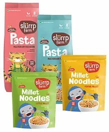 Slurrp Farm Fusilli & Macaroni Pasta & Foxtail and Little Millet Noodles - Combo Pack