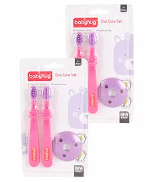 Babyhug Soft Dental Set - Pink Purple pack of 2