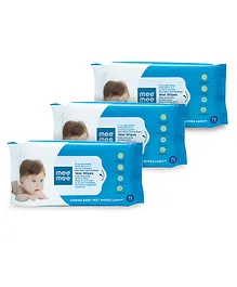Mee Mee Caring Baby Wet Wipes With Lemon Fragrance - 72 Pieces, Pack of 3