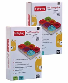 Babyhug Food Storage Containers Set of 6 - Multicolour pack of 2
