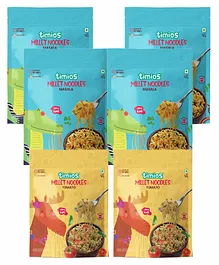 timios No Maida Millet Noodles Tomato Flavour - 190 gm (Pack of 2) & Masala Flavour Instant Noodles - 190 gm (Pack of 4)