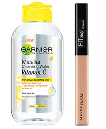 Garnier Skin Naturals Micellar Cleansing Water (125ml) & Maybelline New York Fit Me Concealer 25 Medium (6.8ml)